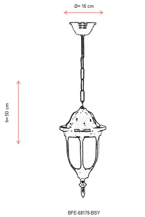 Opviq Lámpara de araña para exteriores Blanco y negro BFE-68178-BSY